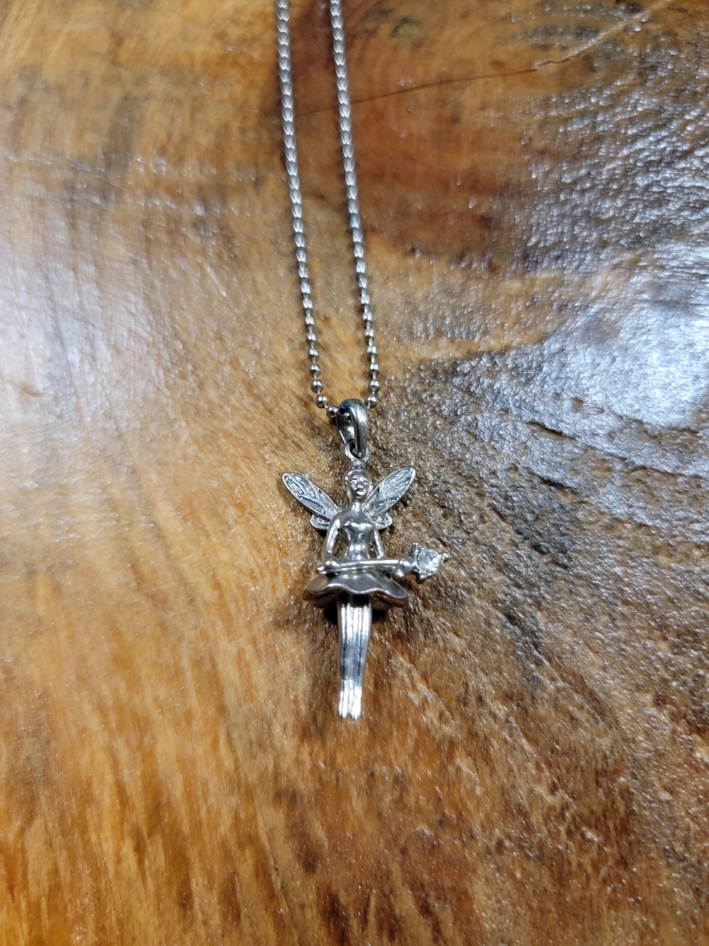 Silver Fairy Pendant Necklace